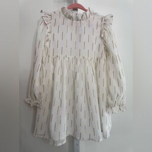 Janie and Jack Cream and Gold Formal Dress